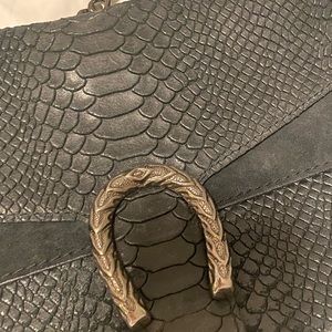 Black croc leather purse